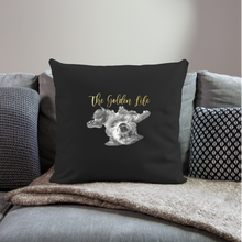 Load image into Gallery viewer, The Golden Life Throw Pillow Cover 18” x 18” - black