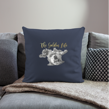 Load image into Gallery viewer, The Golden Life Throw Pillow Cover 18” x 18” - navy