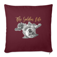 Load image into Gallery viewer, The Golden Life Throw Pillow Cover 18” x 18” - burgundy
