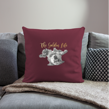 Load image into Gallery viewer, The Golden Life Throw Pillow Cover 18” x 18” - burgundy