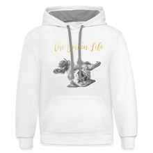 Load image into Gallery viewer, The Golden Life - Contrast Hoodie - white/gray