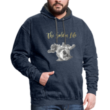 Load image into Gallery viewer, The Golden Life - Contrast Hoodie - indigo heather/asphalt