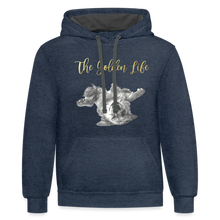 Load image into Gallery viewer, The Golden Life - Contrast Hoodie - indigo heather/asphalt