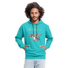 Load image into Gallery viewer, The Golden Life - Contrast Hoodie - scuba blue/asphalt