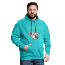 Load image into Gallery viewer, The Golden Life - Contrast Hoodie - scuba blue/asphalt