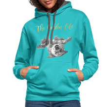 Load image into Gallery viewer, The Golden Life - Contrast Hoodie - scuba blue/asphalt