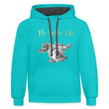 Load image into Gallery viewer, The Golden Life - Contrast Hoodie - scuba blue/asphalt