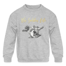 Load image into Gallery viewer, The Golden Life - Kids' Crewneck Sweatshirt - heather gray