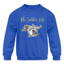 Load image into Gallery viewer, The Golden Life - Kids' Crewneck Sweatshirt - royal blue