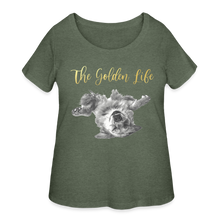 Load image into Gallery viewer, The Golden Life - Women’s Curvy T-Shirt - heather military green