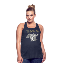 Load image into Gallery viewer, The Golden Life - Women's Flowy Tank Top by Bella - navy