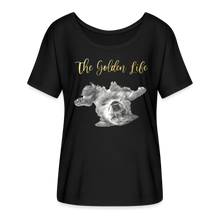 Load image into Gallery viewer, The Golden Life - Women’s Flowy T-Shirt - black