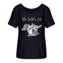 Load image into Gallery viewer, The Golden Life - Women’s Flowy T-Shirt - midnight navy