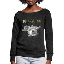 Load image into Gallery viewer, The Golden Life - Women's Wideneck Sweatshirt - heather black