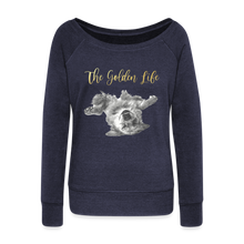 Load image into Gallery viewer, The Golden Life - Women's Wideneck Sweatshirt - melange navy