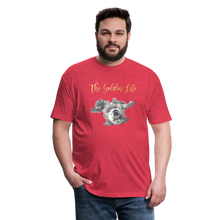 Load image into Gallery viewer, The Golden Life - Fitted Cotton/Poly T-Shirt by Next Level - heather red