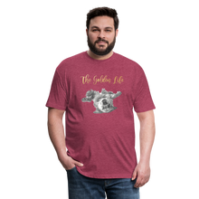 Load image into Gallery viewer, The Golden Life - Fitted Cotton/Poly T-Shirt by Next Level - heather burgundy