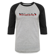 Load image into Gallery viewer, K9s Lead the Way - Fire - Baseball T-Shirt - heather gray/black