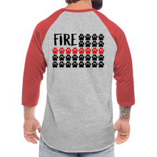 Load image into Gallery viewer, K9s Lead the Way - Fire - Baseball T-Shirt - heather gray/red
