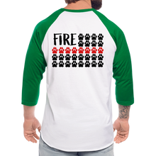 Load image into Gallery viewer, K9s Lead the Way - Fire - Baseball T-Shirt - white/kelly green