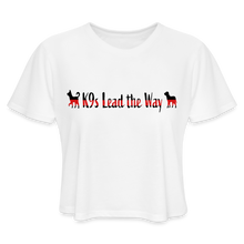 Load image into Gallery viewer, K9s Lead the Way - Fire - Women's Cropped T-Shirt - white