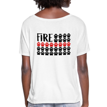 Load image into Gallery viewer, K9s Lead the Way - Fire - Women’s Flowy T-Shirt - white