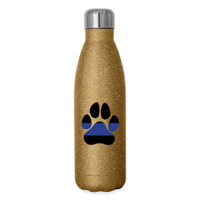Load image into Gallery viewer, K9s Lead the Way - Police - Insulated Stainless Steel Water Bottle - gold glitter