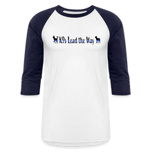 Load image into Gallery viewer, K9s Lead the Way - Police - Baseball T-Shirt - white/navy