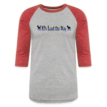Load image into Gallery viewer, K9s Lead the Way - Police - Baseball T-Shirt - heather gray/red
