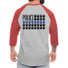Load image into Gallery viewer, K9s Lead the Way - Police - Baseball T-Shirt - heather gray/red