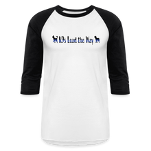 Load image into Gallery viewer, K9s Lead the Way - Police - Baseball T-Shirt - white/black