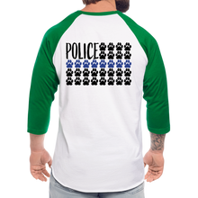 Load image into Gallery viewer, K9s Lead the Way - Police - Baseball T-Shirt - white/kelly green