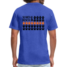 Load image into Gallery viewer, K9s Lead the Way - SAR - Fitted Cotton/Poly T-Shirt by Next Level - heather royal