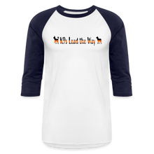 Load image into Gallery viewer, K9s Lead the Way - SAR - Baseball T-Shirt - white/navy