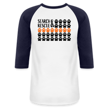 Load image into Gallery viewer, K9s Lead the Way - SAR - Baseball T-Shirt - white/navy