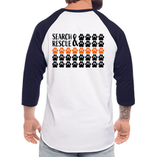 Load image into Gallery viewer, K9s Lead the Way - SAR - Baseball T-Shirt - white/navy