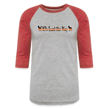 Load image into Gallery viewer, K9s Lead the Way - SAR - Baseball T-Shirt - heather gray/red