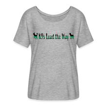 Load image into Gallery viewer, K9s Lead the Way - Military - Women’s Flowy T-Shirt - heather grey