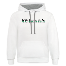 Load image into Gallery viewer, K9s Lead the Way - Military - Contrast Hoodie - white/gray
