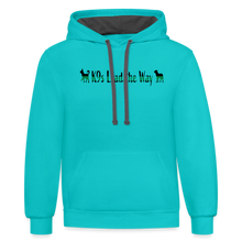 Load image into Gallery viewer, K9s Lead the Way - Military - Contrast Hoodie - scuba blue/asphalt