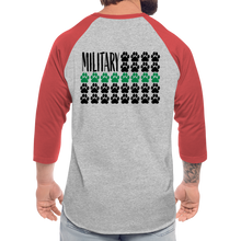 Load image into Gallery viewer, K9s Lead the Way - Military - Baseball T-Shirt - heather gray/red