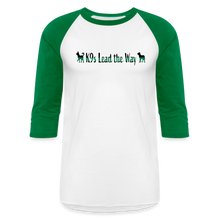 Load image into Gallery viewer, K9s Lead the Way - Military - Baseball T-Shirt - white/kelly green