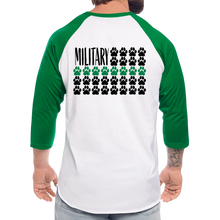 Load image into Gallery viewer, K9s Lead the Way - Military - Baseball T-Shirt - white/kelly green