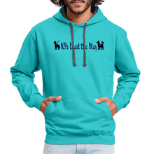 Load image into Gallery viewer, K9s Lead the Way - Service - Contrast Hoodie - scuba blue/asphalt