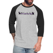 Load image into Gallery viewer, K9s Lead the Way - Service - Baseball T-Shirt - heather gray/black