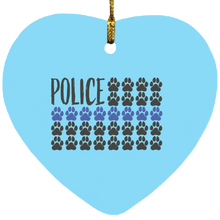 Load image into Gallery viewer, Police Heart Ornament
