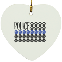 Load image into Gallery viewer, Police Heart Ornament
