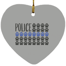 Load image into Gallery viewer, Police Heart Ornament
