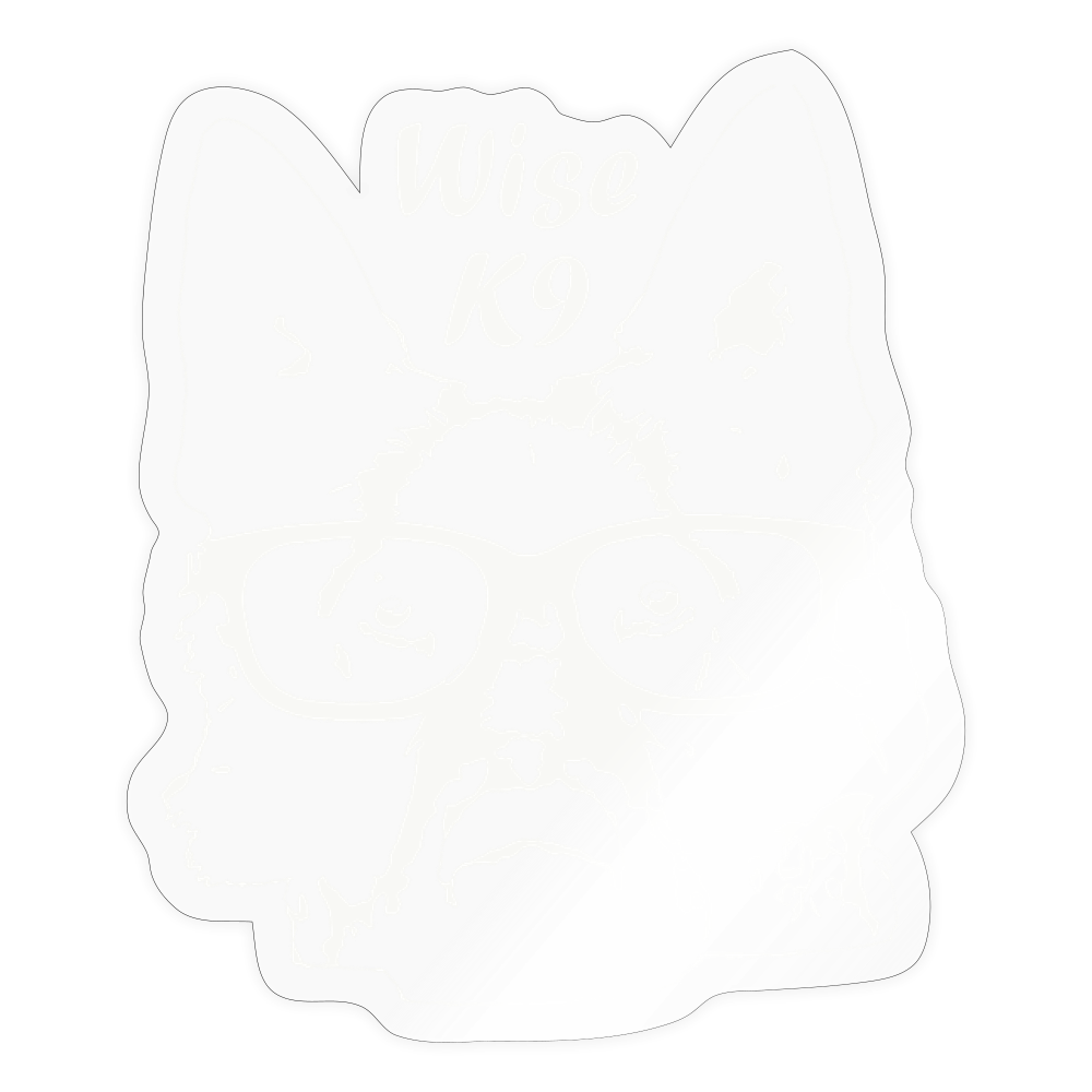 White Logo Sticker - transparent glossy