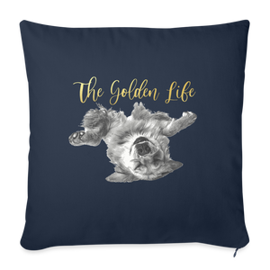 The Golden Life Throw Pillow Cover 18” x 18” - navy